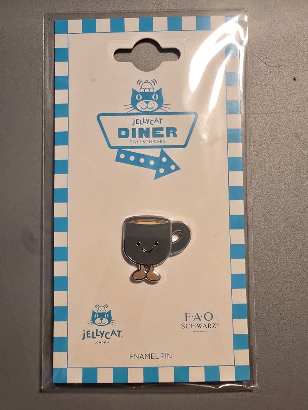 FAO Schwarz NYC Diner Official Jellycat Amuseables Coffee Cup Enamel Pin (RARE)
